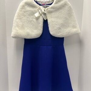 The Children's Place Royal Blue Dress with Ivory Cape